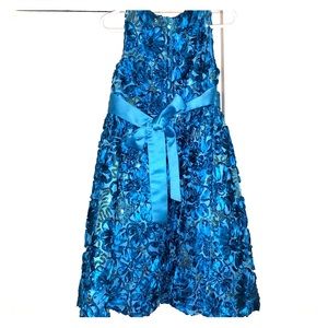 RARE EDITIONS Turquoise Sequin Party Dress Size 5